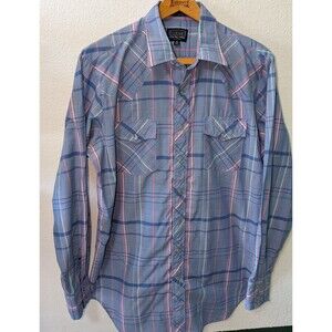 Boulevard For Tall Man by Block Shirt Men's Size XLT 17/17.5 Blue Western (171m)